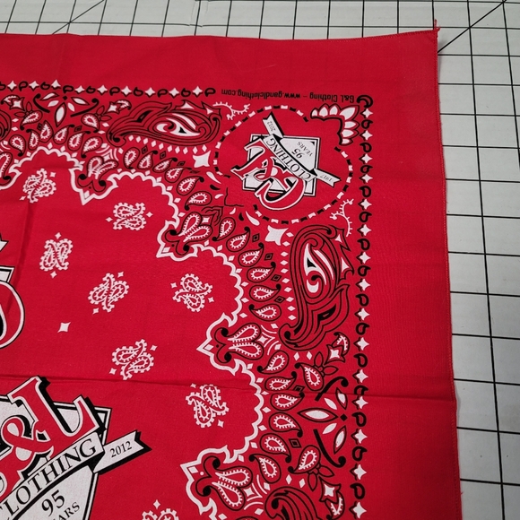 Bandana 21 x 21 Scarf Handkerchief Bandana G&L Clothing 1915-2012 95 Years GandL - Picture 6 of 12